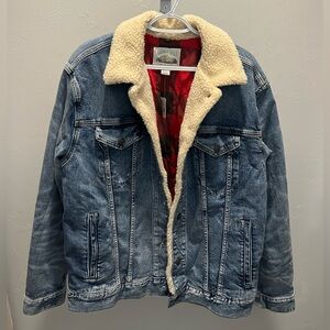 American Eagle Denim Jacket with Sherpa Lining